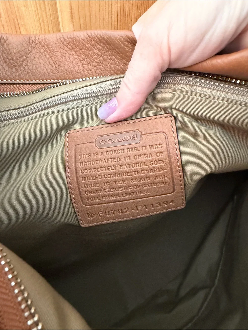 Coach Oversized Tan Leather Crossbody Tote with Brown Trim Beautiful Bag
